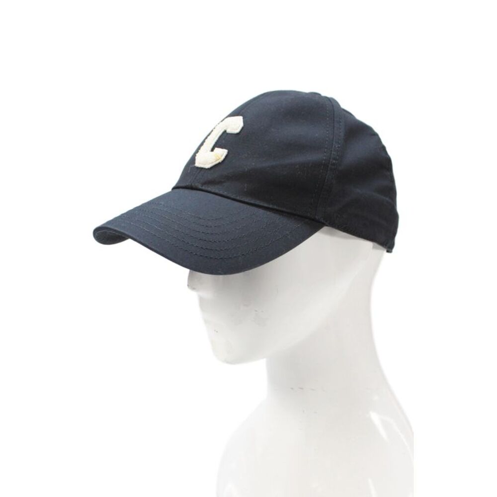 Celine Womens Logo C Baseball Cap Hat Black White Cotton Size Medium